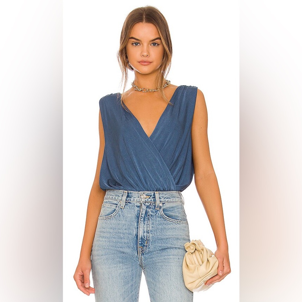 Free People Deep Blue Sleeveless Bodysuit